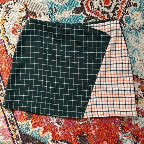 Urban Outfitters Mixed Plaid Mini Skirt - Picture 2 of 4